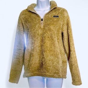 Cozy Patagonia Girls Sherpa Beige Fleece Pull Over Quarter-zip Size XXL (16-18)